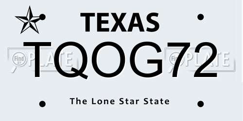 TQOG72 Texas License Plate