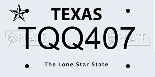 TQQ407 Texas License Plate