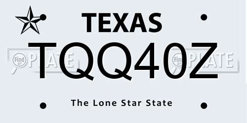 TQQ40Z Texas License Plate