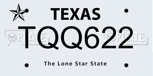 TQQ622 Texas License Plate