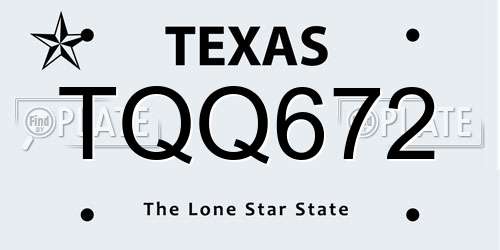 TQQ672 Texas License Plate