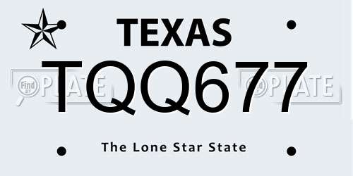 TQQ677 Texas License Plate