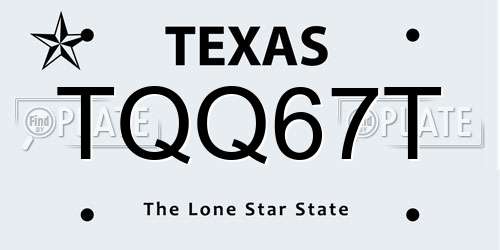 TQQ67T Texas License Plate
