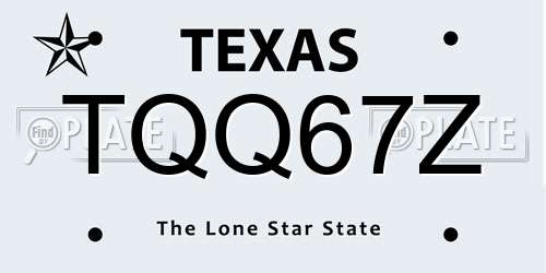 TQQ67Z Texas License Plate