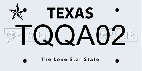 TQQA02 Texas License Plate