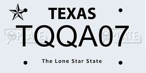 TQQA07 Texas License Plate