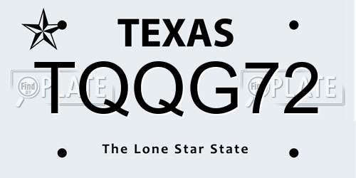 TQQG72 Texas License Plate