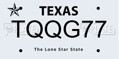 TQQG77 Texas License Plate