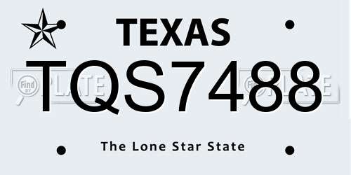 TQS7488 Texas License Plate