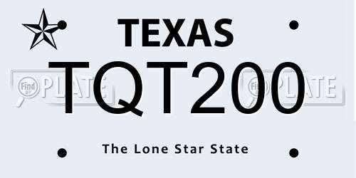 TQT200 Texas License Plate