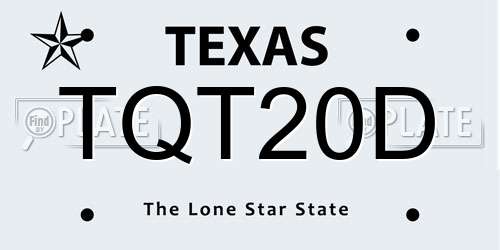 TQT20D Texas License Plate