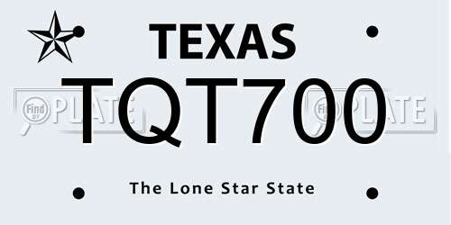 TQT700 Texas License Plate