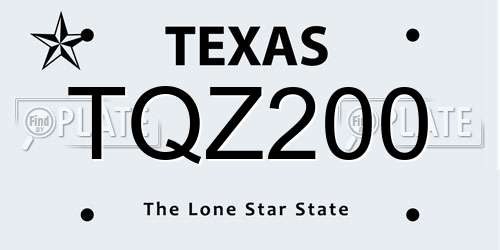 TQZ200 Texas License Plate