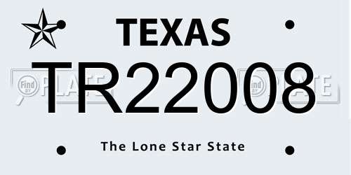TR22008 Texas License Plate