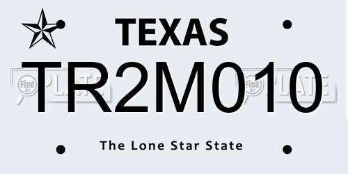 TR2M010 Texas License Plate