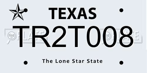 TR2T008 Texas License Plate