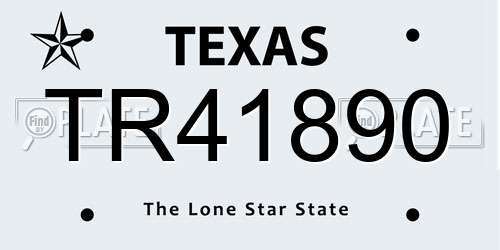 TR41890 Texas License Plate