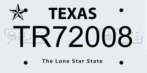 TR72008 Texas License Plate