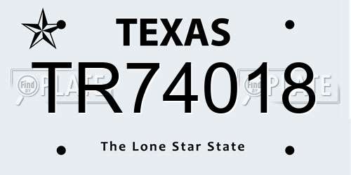 TR74018 Texas License Plate