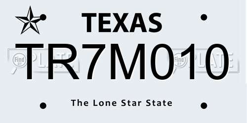 TR7M010 Texas License Plate