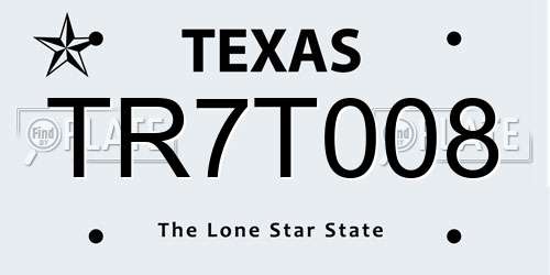 TR7T008 Texas License Plate