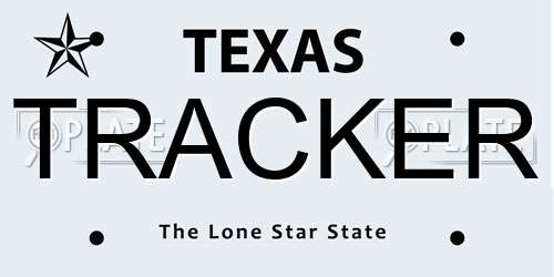TRACKER Texas License Plate