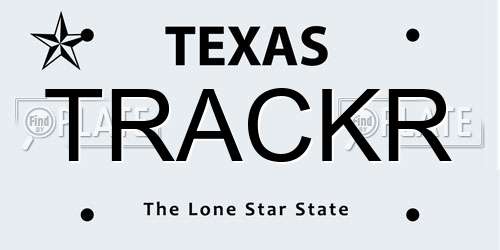 TRACKR Texas License Plate