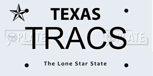 TRACS Texas License Plate