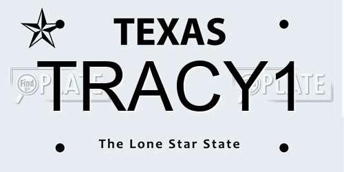 TRACY1 Texas License Plate