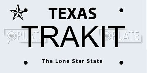 TRAKIT Texas License Plate