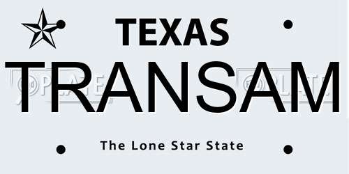 TRANSAM Texas License Plate