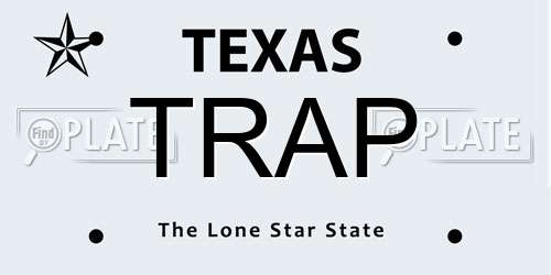 TRAP Texas License Plate