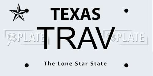 TRAV Texas License Plate
