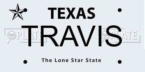 TRAVIS Texas License Plate