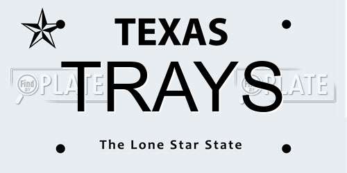 TRAYS Texas License Plate