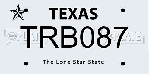 TRB087 Texas License Plate