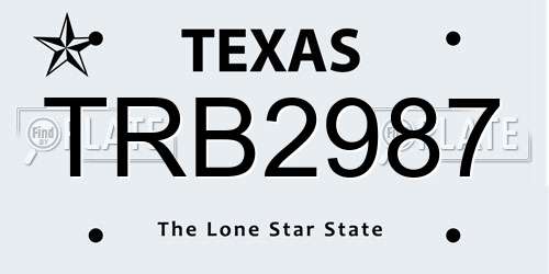 TRB2987 Texas License Plate