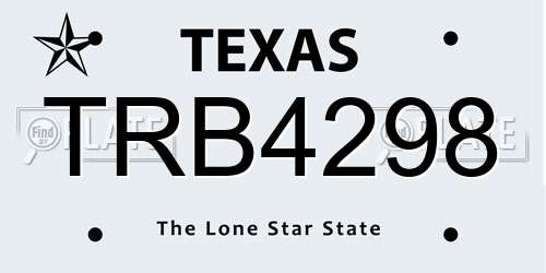 TRB4298 Texas License Plate