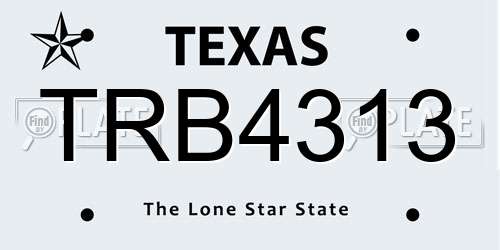 TRB4313 Texas License Plate