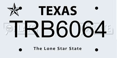 TRB6064 Texas License Plate