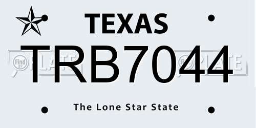 TRB7044 Texas License Plate