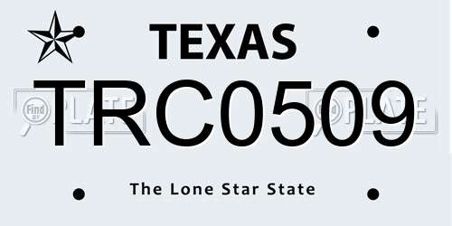 TRC0509 Texas License Plate