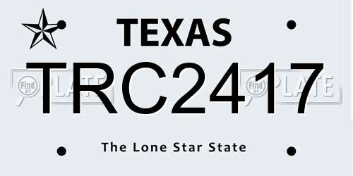TRC2417 Texas License Plate