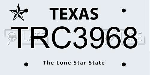 TRC3968 Texas License Plate
