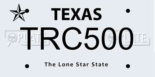 TRC500 Texas License Plate