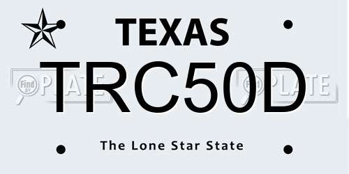 TRC50D Texas License Plate