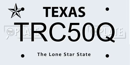 TRC50Q Texas License Plate