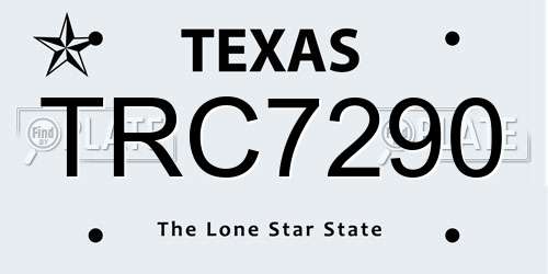 TRC7290 Texas License Plate