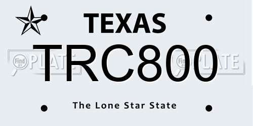 TRC800 Texas License Plate