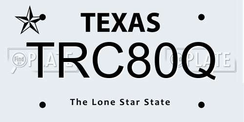 TRC80Q Texas License Plate